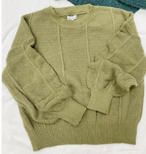Solid Wide Sleeve Knit Sweater