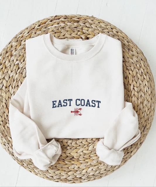 Embroidered East Coast Lobster Crewneck Sweatshirt