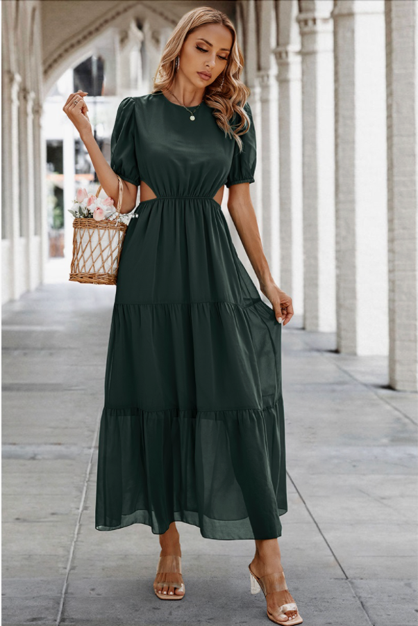 knot detail cut out dress Olive Knot Detail Cut Out Dress X30307