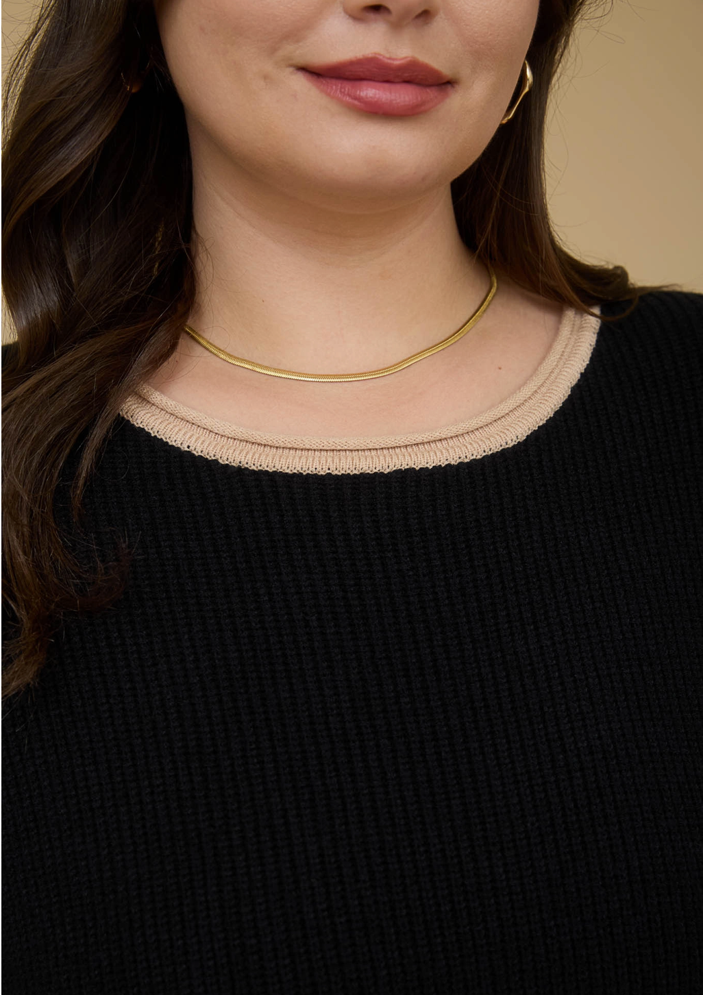 Plus Scallop Trim Knit Pullover