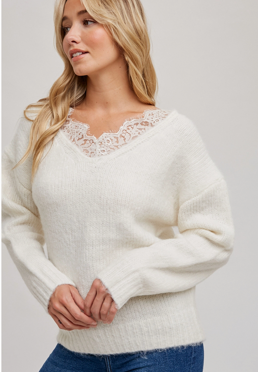 Lace Trim Sweater