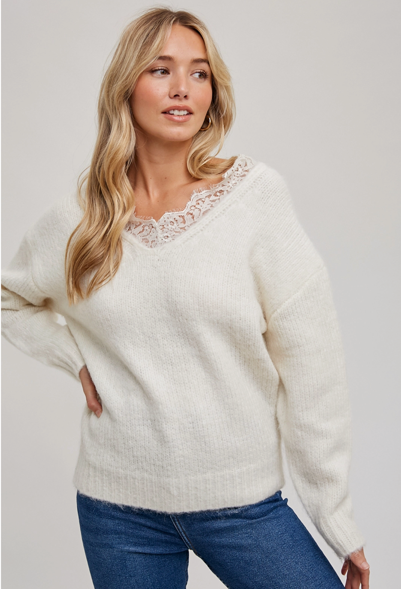 Lace Trim Sweater