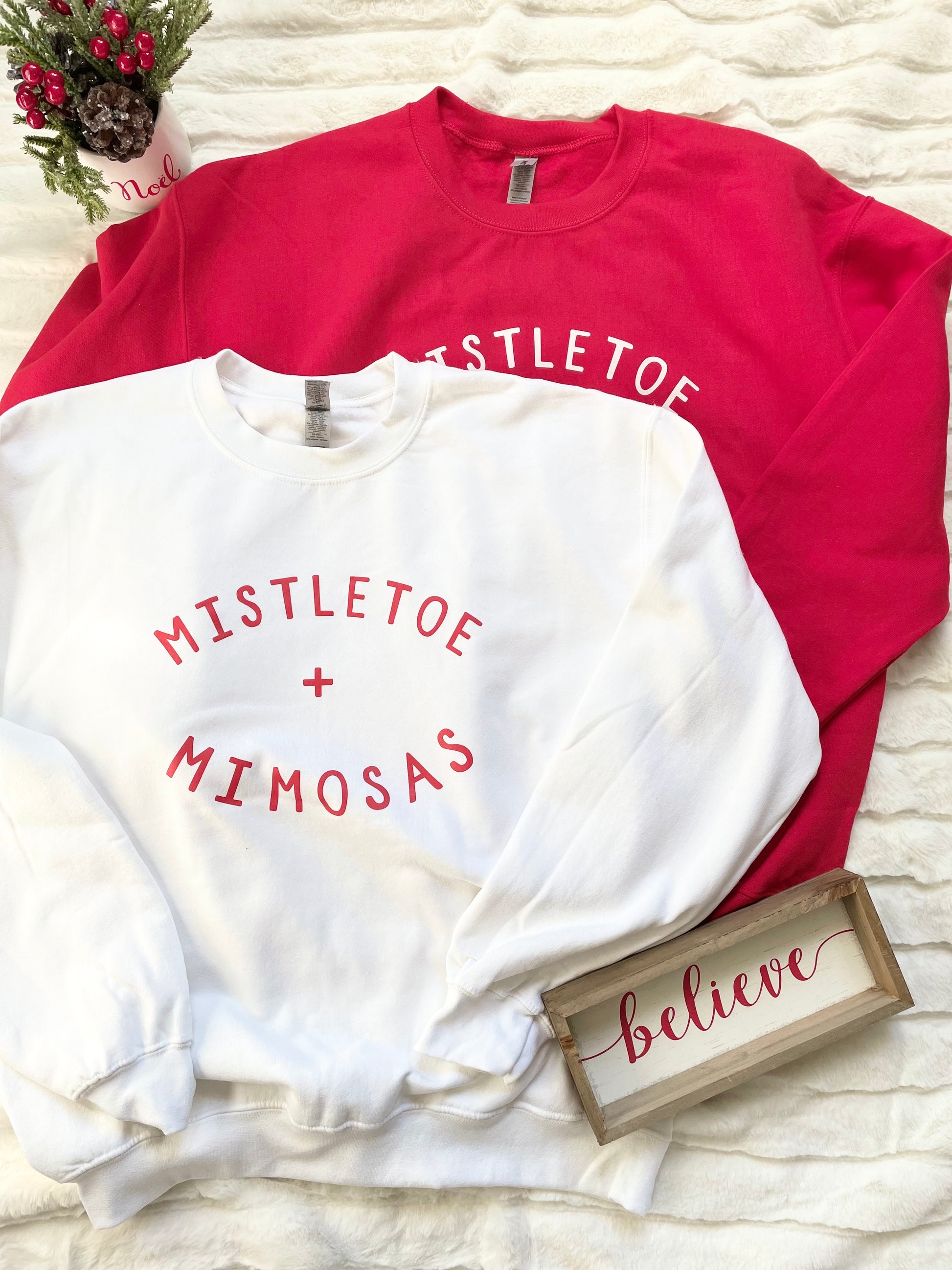 Mistletoe and Mimosas, Christmas Sweatshirt, Holiday Shirt – LivMad u0026  Company